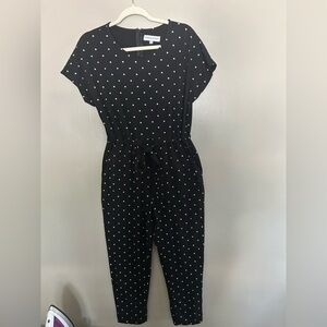 Piper & Scoot jumpsuit Black and White Polka Dot Jumpsuit size small zipper